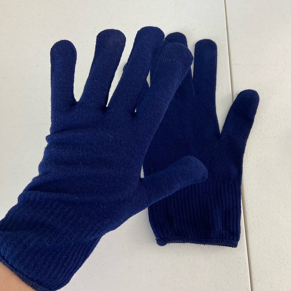 EUC Adult unisex dark blue‎ stretchy soft warm winter gloves one size